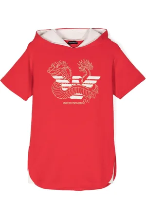 Emporio Armani Dragon-embroidered jersey minidress