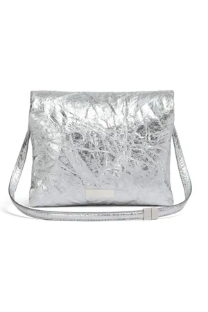 Marni Metallic-effect leather shoulder bag