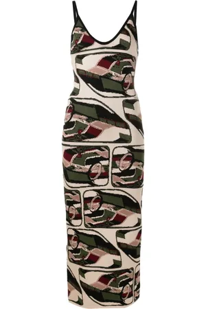 MISCI Patterned-intarsia knit sleeveless dress