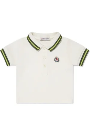 Moncler Logo-appliqué striped-edge polo shirt