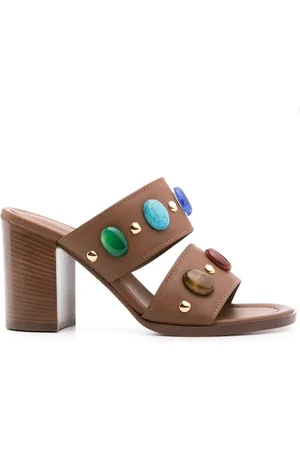 Gianvito Rossi 90mm beaded leather mules