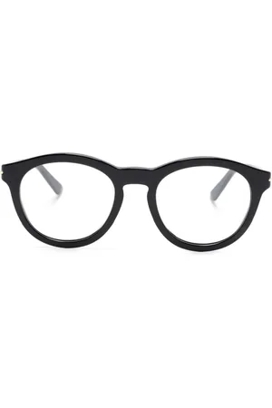 Gucci Logo-engraved round-frame glasses