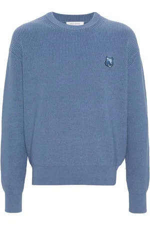 Maison Kitsuné Logo-patch ribbed jumper