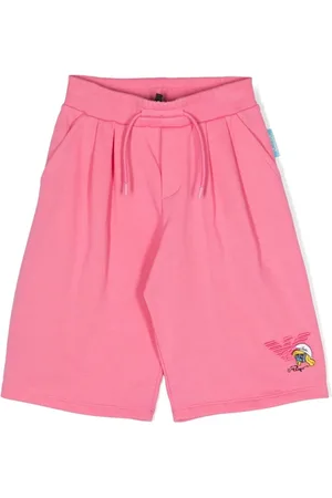Emporio Armani X The Smurfs logo-appliqu?? cotton shorts