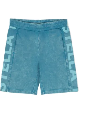 Stella McCartney Logo-tape cotton track shorts