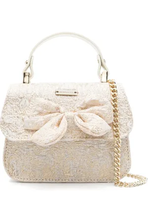 MONNALISA Bow-detail brocade shoulder bag