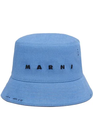 Marni Logo-embroidered denim bucket hat