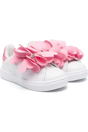 MONNALISA Bow-detailing leather sneakers