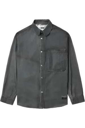 Izzue Slogan-embroidered cotton shirt
