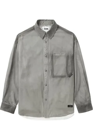 Izzue Slogan-embroidered cotton shirt