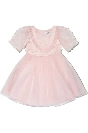 IAME Floral-appliqu?? tulle dress