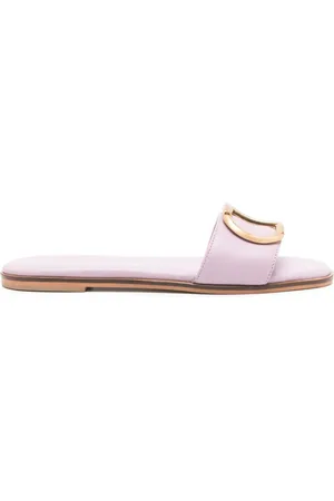 Twin-Set Logo-plaque leather slides