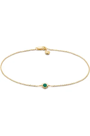 Monica Vinader 14kt yellow Siren emerald chain bracelet