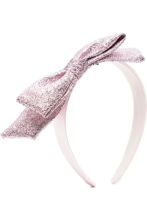 Hucklebones London striped Side Bow hairband - White