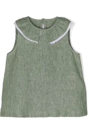 Il gufo Ruffled linen mini dress