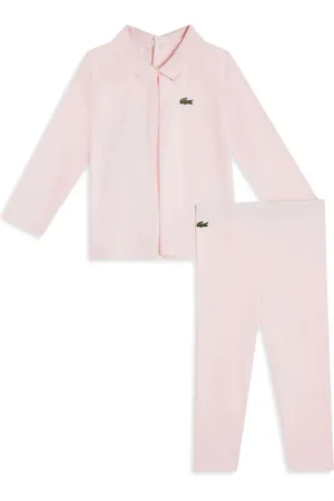 Lacoste Logo appliqu?? shirt and trousers set