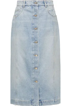 Moncler Button-up denim midi skirt