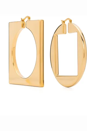 Jacquemus Les Creoles Rond Carr?? asymmetric hoop earrings