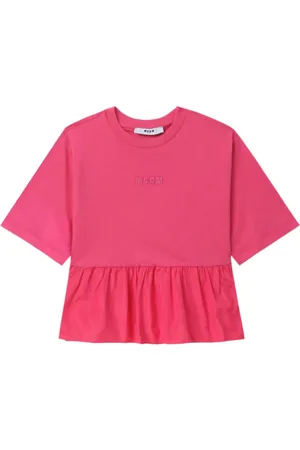 Msgm Ruffled cotton T-shirt