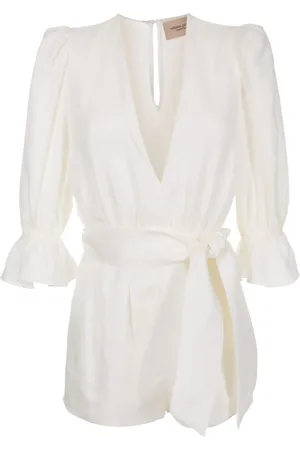 Adriana Degreas Orquidea Vintage linen-blend playsuit