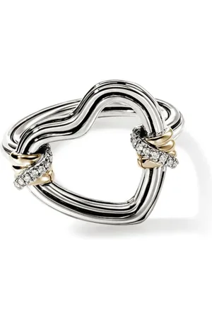 John Hardy 14kt gold sterling Bamboo diamond ring