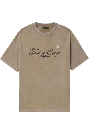 tout a coup Logo-embroidered cotton T-shirt
