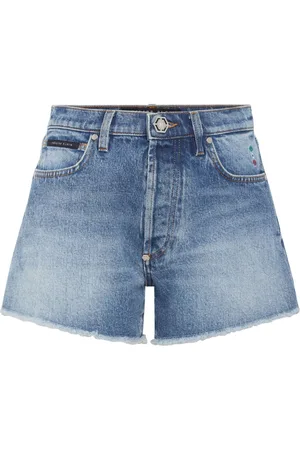 Philipp Plein Logo-appliqu?? denim shorts