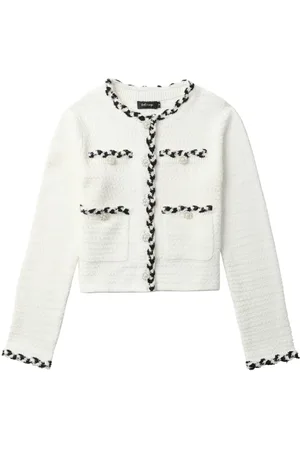 tout a coup Braided-trim tweed jacket