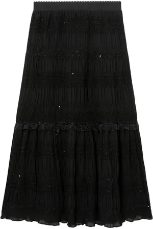 tout a coup Ruffle-detail tiered midi skirt