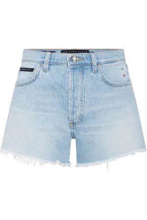 Philipp Plein Logo-appliqu??d denim mini shorts