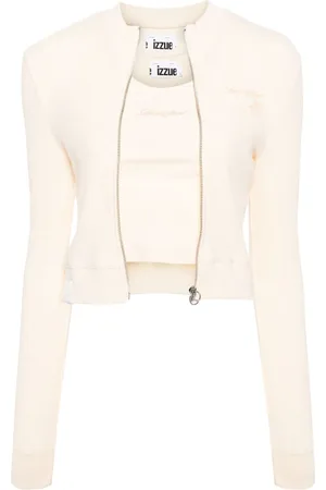 Izzue Slogan-print ribbed cardigan