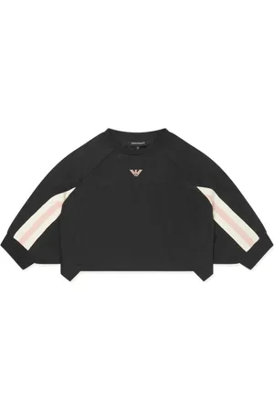 Emporio Armani Logo-jacquard cropped sweatshirt