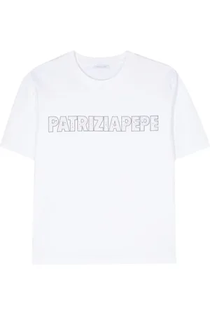 Patrizia Pepe Rhinestone-logo cotton T-shirt