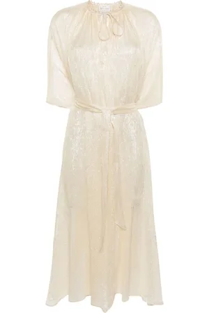 FORTE FORTE Metallic-threading tied-waist coat