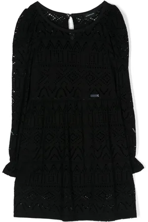 MONNALISA Puff-sleeve lace dress