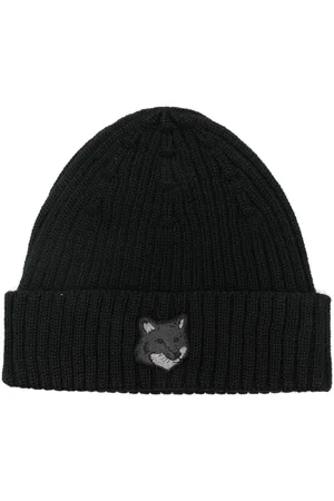 Maison Kitsuné Bold Fox Head ribbed beanie