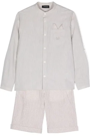 MONNALISA Striped cotton-blend shorts