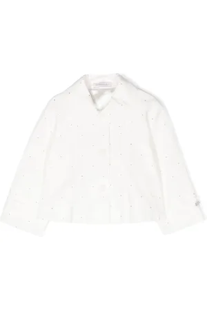 MONNALISA Rhinestone-embellishment button-down jacket