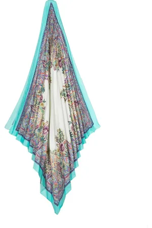Etro Floral-print pleated silk scarf