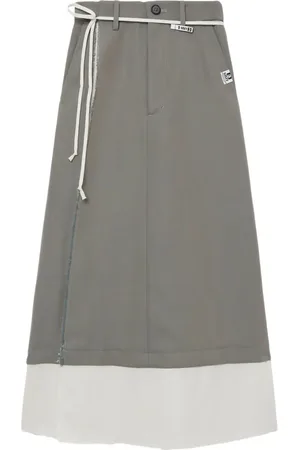 Maison Mihara Yasuhiro Pasted layered midi skirt