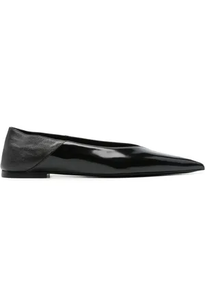 Givenchy 4G-plaque pleated ballerina shoes - Black