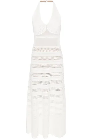 Twin-Set Halterneck crochet midi dress