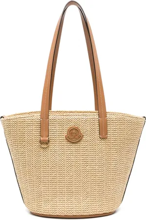 Moncler Small Hubba raffia tote bag