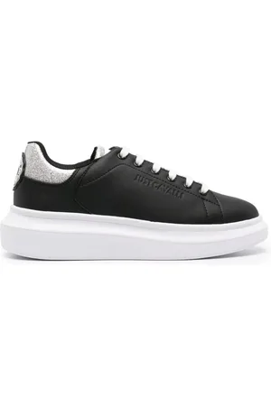 Roberto Cavalli Glitter lace-up sneakers