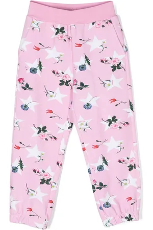 MONNALISA Floral-print cotton blend track pants