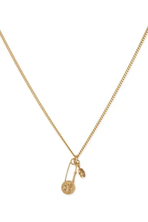 EMANUELE BICOCCHI Safety pin skull-pendant necklace
