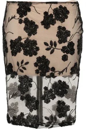 ROTATE Floral bead-embroidered skirt