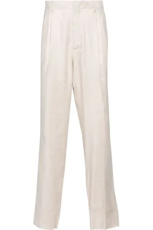 LARDINI Linen-blend tapered trousers