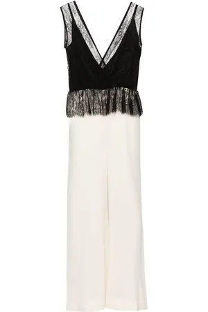 Twin-Set V-neck crepe jumpsuit