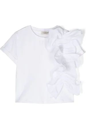Twin-Set Ruched cotton T-shirt